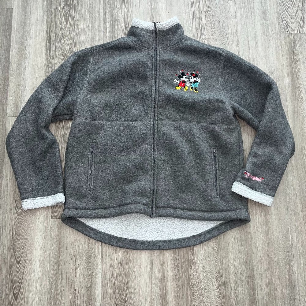 Disneyland Resorts Mickey and Minnie Mouse Zip Sweater Size Large
